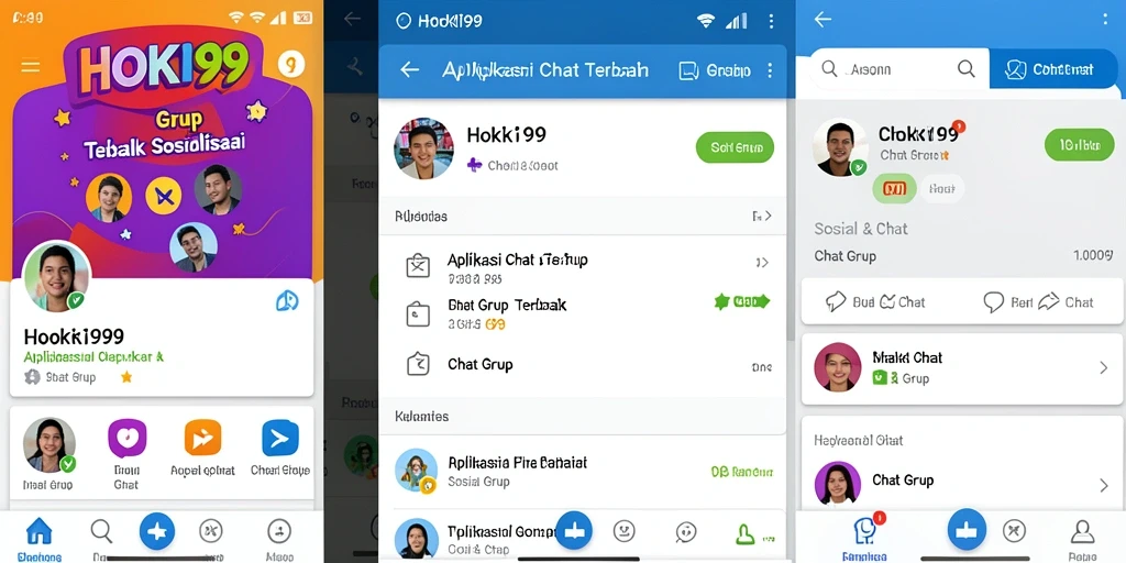 Tampilan antarmuka utama HOKI99 dengan fitur Chat Grup yang menarik.
