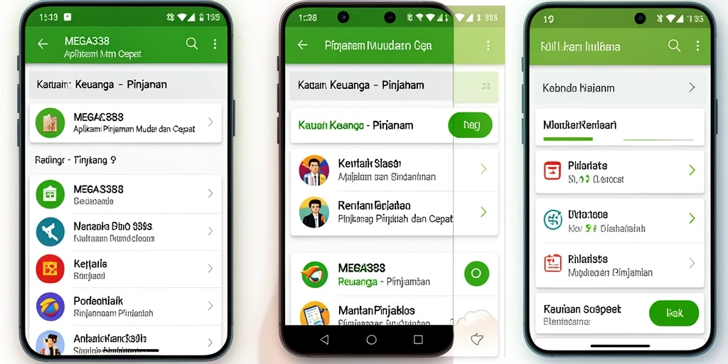 Antarmuka MEGA338 yang user-friendly untuk pengajuan pinjaman.