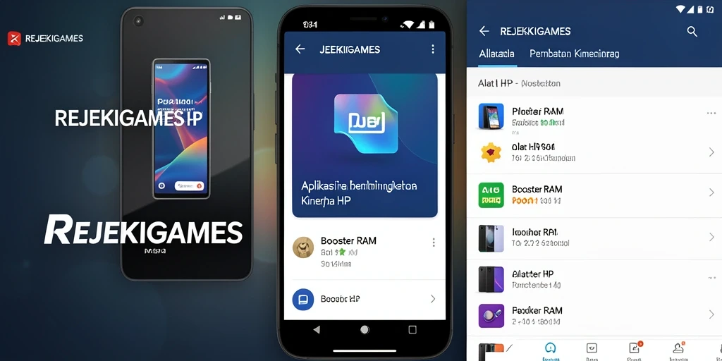 Tampilan antarmuka pengguna REJEKIGAMES yang intuitif untuk pengoptimalan RAM.